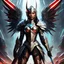 Placeholder: hold by an artificial intelligence escapes her spaceship Bigger! Wilder! Whoa! You will do what you always do. Hand in the art right when they need it. Too late to change. Imagine a futuristic world, a digital art masterpiece come to life. A female warrior, clad in intricate tribal armor adorned with menacing spikes, stands tall holding a bloody glowing curved blade that blends ancient tribal design. Her eyes, a reflection of the artificial intelligence within her, exude determination and powe