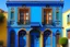 Placeholder: townhouse Morocco style blue color