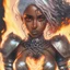 Placeholder: Ana de Armas, , high detail, high quality, ebony goddess, heater, iron coil heater, gears, steam, steal ribcage, steal breastplate, white hair, fire heart, heart on fire, metal made, 4k, high resolution. full detail. digital art, anime, cartoon, watercolor