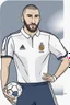 Placeholder: Karim Benzema French football player ,cartoon 2d