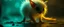 Placeholder: glowing quickling gremlin in the shadows with long fluffy white fur