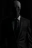 Placeholder: a creepy figure wearing a suit and tie with no face at all