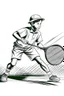 Placeholder: A black and white image of a classic tennis player KIDS performing a backhand swing on a grass court. Style: Vintage Photography, Mood: Timeless and Skillful, Lighting: Sunlight with soft shadows, T-shirt design graphic, vector, contour, white background.