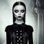 Placeholder: wednesday addams, wednesday addams hair, dark make up, gothic, black dress