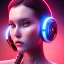 Placeholder: Short Beard Dj Headphones Christian Boshell cinematic photorealistic futuristic Star Wars princess leia style on glass head, intricate, sci-fi, volumetric lighting, 512K, bold vibrant colors