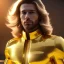 Placeholder: beautiful cosmic golden male, long hair, nice smiling, delicate colors, beautiful glamour galactic golden dress, ultra sharp focus, 8k, unreal engine 5, extremely sharp detail, light effect, soft light atmosphere of a spaceship, smooth, full of details, face in front, complete vision of face and body