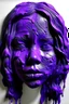 Placeholder: Purple girl face with rubber effect in all face with black melting rubber effect hair