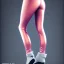 Placeholder: Rear view, young girl in leggins, two legs