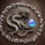 Placeholder: a gorgeous, stunning pewter necklace of a dragon clutching an illuminescent moonstone lying on a rustic wood table with crystal ball behind necklace, 8k resolution, high-quality, fine-detail, photorealistic, intricate, digital art, detailed matte, volumetric lighting, illustration, 3D octane render, brian froud, howard lyon, selina french, anna dittmann, annie stokes, lisa parker, greg rutowski, George Grie, Ben Goossens, Igor Morski