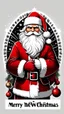 Placeholder: Póster que diga Feliz Navidad y Año Nuevo, Art illustration lineal Papá Noel, calidad ultra, hiperdetallado, 12k, fondo blanco, color blanco, rojo, negro y marrón full body, es imprescindible el texto en español