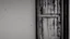 Placeholder: unhinged door, anime, monochrome, black background, ink, simple, maximum quality, broken hinge, barely functioning, why is it still being used it's a health hazard