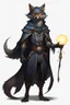 Placeholder: black fox humanoid wild magic sorcerer dnd