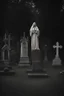 Placeholder: Apparition in a gothic graveyard