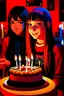 Placeholder: spiderman into the spider verse tarzı 17 yazan mum ile doğum günü kutlayan 2 kız birinin saçı kısa karakterlerin görüneceği kadar aydınlık soldaki kızın saçı daha kısa yüz ifadeleri değişsin çizgi roman tarzı gölgelendirme yüz ifadeleri değişsin sadece 2 kişi pasta ortalansın yüz ifadeleri değişsin sadece iki kız her şey aynı kalsın ama yüz ifadeleri değişsin