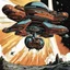 Placeholder: retro comic, space ship from the rear, flying towards a planet, jack kirby style