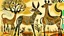 Placeholder: A savanna with Mehndi designed animals painted by Pablo Picasso