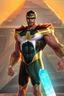 Placeholder: Egypt superhero with ا Pyramid powers full body