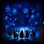 Placeholder: An online meeting with many participants ,dark blue glowing light, dark, stars, sparkle