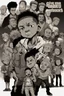 Placeholder: Give me the art-style of the boondocks with a poster of the main cast from TWD Series. Add guts from Berserk and griffin eating a small baby deer.