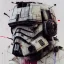 Placeholder: photorealistic at-at pilot helmet with weathered painting , illustration on coarse canvas by <agnes cecile> and <Yoji Shinkawa>, ornate and intricate details , soft smooth lighting, ultra detailed concept art,