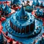 Placeholder: detailed creepy landscape made of cake-frosting, figure, city, sun, Amano , Roger Dean, strong texture, Ernst Haekel, extreme detail, intricate, colours, Max Ernst, Sam Raimi, rich moody colors, sparkles, blue eyes, octane render, 55mm photography