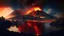 Placeholder: Beautiful nature landscape with fire add volcano