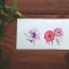 Placeholder: tiny watercolor of single long stem pressed flower, delicate arrangement, beautiful composition, etsy, aesthetic layout, white parchment