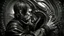 Placeholder: The shooter says goodbye to his love, inspired by the style of Hans Rudolf Giger.