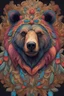 Placeholder: colorful portrait of a bear, baroque style, front view