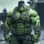 Placeholder: Green Hulk dressed in Navy Seal combat gear