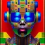 Placeholder: robot portrait in Kente, cinematic, ghana flag, african pattern symbols, engraved, 8k quality