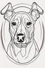 Placeholder: irish bull terrier logo, thick lines, vector