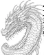 Placeholder: coloring image of dragon, line art, realistic, white background