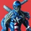 Placeholder: crossover between alien xenomorph and captain America