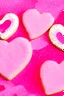 Placeholder: Heart shaped cookies with pink background