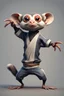 Placeholder: hi poly kung fu Mud Crab Monkey Opossum T-pose just the character and simple background