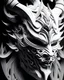 Placeholder: highly detailed beautiful organic molding, art nouveau, sharp focus, dynamic lighting, elegant harmony, beauty, masterpiece , only oni mask, cyberpunk, white and black, 2d