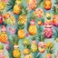 Placeholder: Create a whimsical watercolor illustration of pineapple-shaped babushka dolls. Infuse charm into each layer of these fruity dolls, capturing the essence of playful nesting dolls with a tropical twist