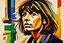 Placeholder: create an abstract portrait of Chrissie Hynde in the fauvist, expressionist art style of Oskar Kokoschka, Andre Derain , and Georges Rouault, highly detailed facial features, 4k