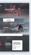 Placeholder: Design a user-friendly and visually appealing landing page for a sport website, prioritizing an intuitive user experience, red colors, power, skii, running, riding a bike, swimming