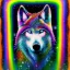 Placeholder: A magical spiritual rainbow wolf