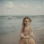 Placeholder: Sunny day, autochrome, tsar daughter maria on the beach