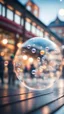 Placeholder: bubble explosion at the train station,bokeh like f/0.8, tilt-shift lens 8k, high detail, smooth render, down-light, unreal engine, prize winning