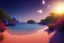 Placeholder: polinesian beach, shore ,shoreline, beautiful, path, stars, night time ,trail, lights glowing ,colorful ,nightsky, water, peace, magical, sanddollar with crystal irridescent glowing , ocean, hyperrealistic, cinematic lighting, particles, unreal engine, full of details, bright sunshine, light effect, photos realistique, vaporwave colorful, extremely sharp detail, finely