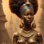 Placeholder: sango fantasy, fantasy magic, intricate, sharp focus, illustration, highly detailed, digital painting, concept art, matte, masterpiece head sexy African beauty black afro hair earth lady bronze African huts Egyptian princess