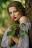 Placeholder: Face portrait of a beautiful Polish young woman taken by a Mamiya M645 camera with portrait lens on colour medium-format film, red lips, natural skin, with fine sloes, visible pores, green-grey eyes, semi-hard light,