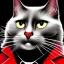 Placeholder: The artwork depicts a mysterious man wearing a red coat and a black cat mask. He is portrayed as a superhero with an anthropomorphic cat head and is wearing a trenchcoat. The character is reminiscent of other feline characters such as Blacksad, Catman, and Cat the Assassin, and exudes a shadowy and eerie aura. The cat in the image is walking, further emphasizing the feline aspect of the character. The artwork is inspired by the works of Maciej Kuciara, Maxim Verehin, and Sergey Zabelin. The aspe