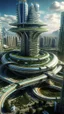 Placeholder: fuuturistic megapolis with center