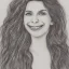 Placeholder: Drawing of a joyful face of a beautiful woman with long hair