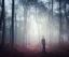 Placeholder: closeup of a young man floating in the middle of the image in a misty forest in spring at sunrise with warm light rays, highly detailed, intricate, 8k, unreal engine, cinematic, vibrant, colorful, ultra high resolution